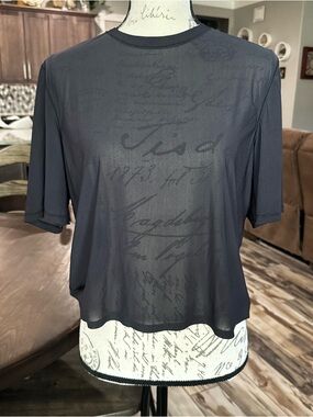 Lululemon Sheer Mesh Crop Tee Black